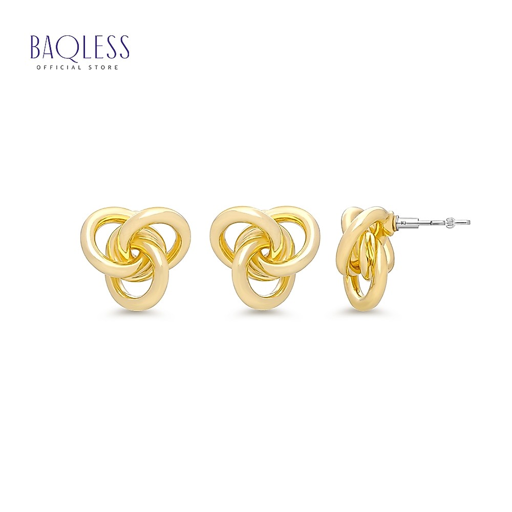 Baqless แบ็กเลส - Amity Rebecca Earrings ต่างหู ทอง ต่างหูห่วง ต่างหูออกงาน ต่างหูใส่ทุกวัน ต่างหูไร้แป้น
