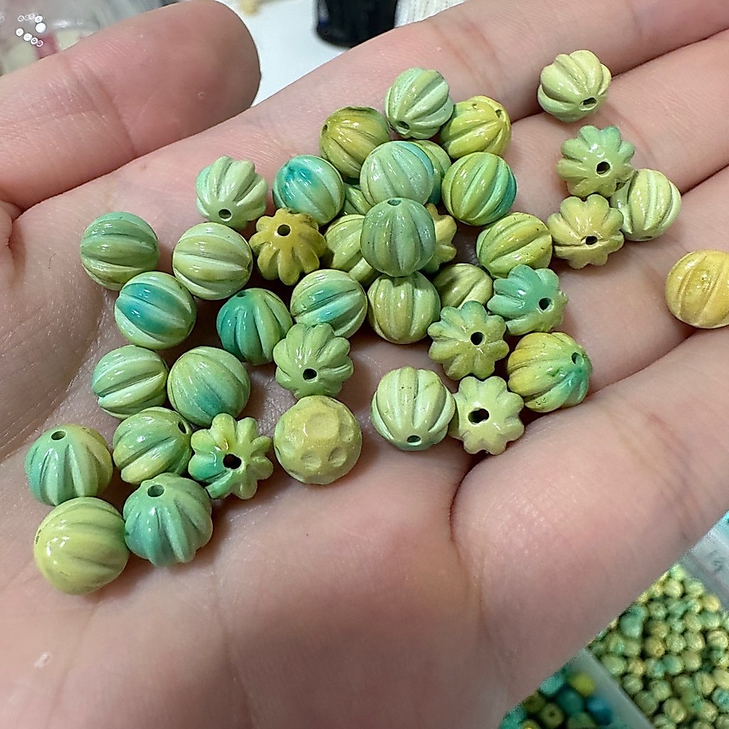 High Porcelain Turquoise เมล็ดผัก Pyrite แมกนีเซียมแร่ฟักทองลูกปัดอุปกรณ์เสริม Handmade diy แฟชั่นอุ