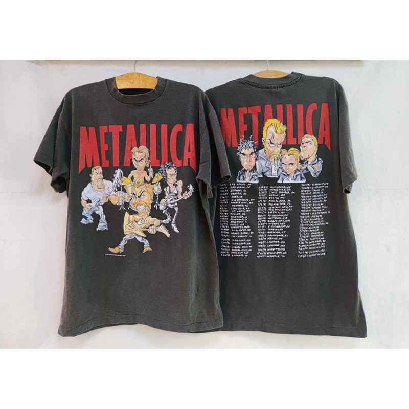 COD (จัดส่งในกรุงเทพฯ) metallica เสื้อทัวร์ เสื้อวง วินเทจผ้าฟอก เสื้อเฟดbio