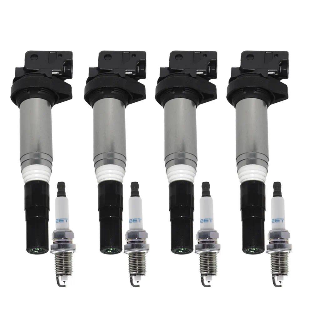4pcs คอยล์จุดระเบิดสําหรับ BMW E90 E91 E87 E88 E92 E60 E84 E81 320i 318i 120i 118i 520i X1 X3 2.0L 2