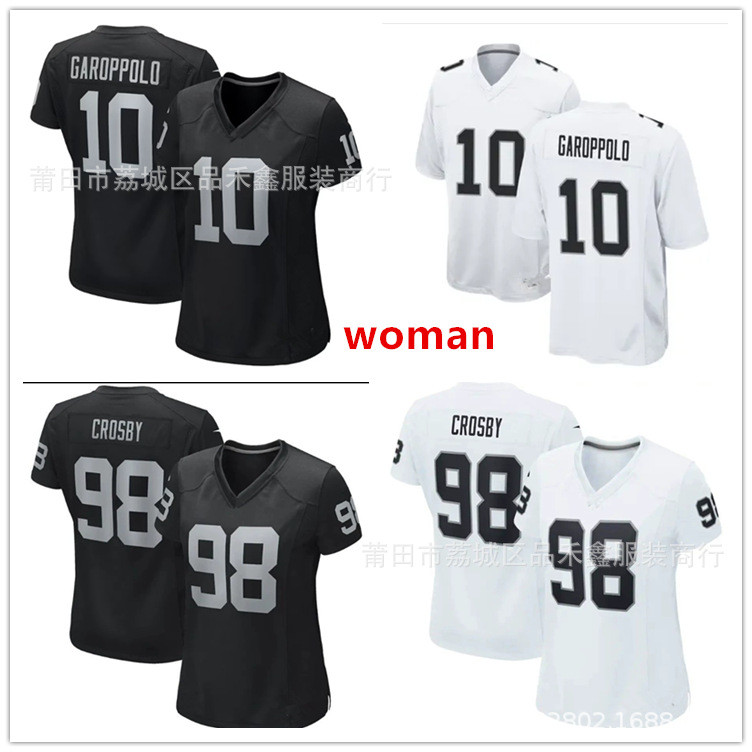 จัดส่งในวันเดียวกัน RAIDERS RAIDERS Ladies 98-Crosby 10-Garoppolo Rugby Jersey