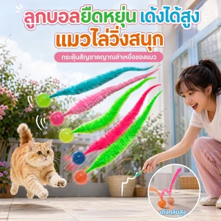 Luminous Caterpillar ของเล่นแมว,หนอนตุ๊กตายาว 24 ซม.พร้อมลูกบอลเรืองแสงยืดหยุ่น 2.4 ซม., Interactive Self Play ลูกแมวไล่ของเล่น