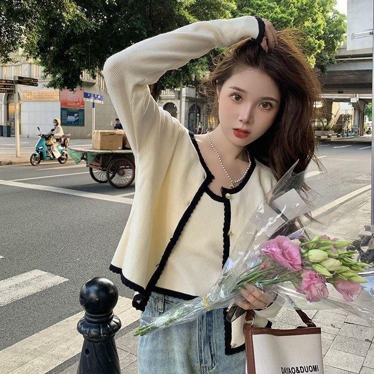 13991 เสื้อแจ็คเก็ตคาร์ดิแกนถักสำหรับผู้หญิง ดีไซน์สเวตเตอร์แบบสาย เหมาะสำหรับฤดูใบไม้ผลิและฤดูใบไม้ร่วง เสื้อถักแขนยาว