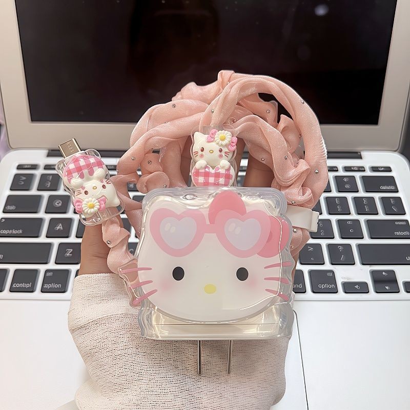 น่ารัก Hello Kitty สําหรับ Oppo Charger Protector 33W 67W 90W Charger cover Charger case ใช้งานร่วมก