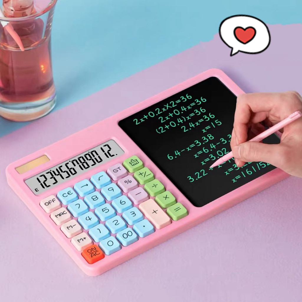 คิดเลข เครื่องคิดเลขวิทยาศาสตร์ 12 หลัก พร้อมจอเขียน LCD และปากกาสไตลัส เหมาะสำหรับนักเรียน ATTCH