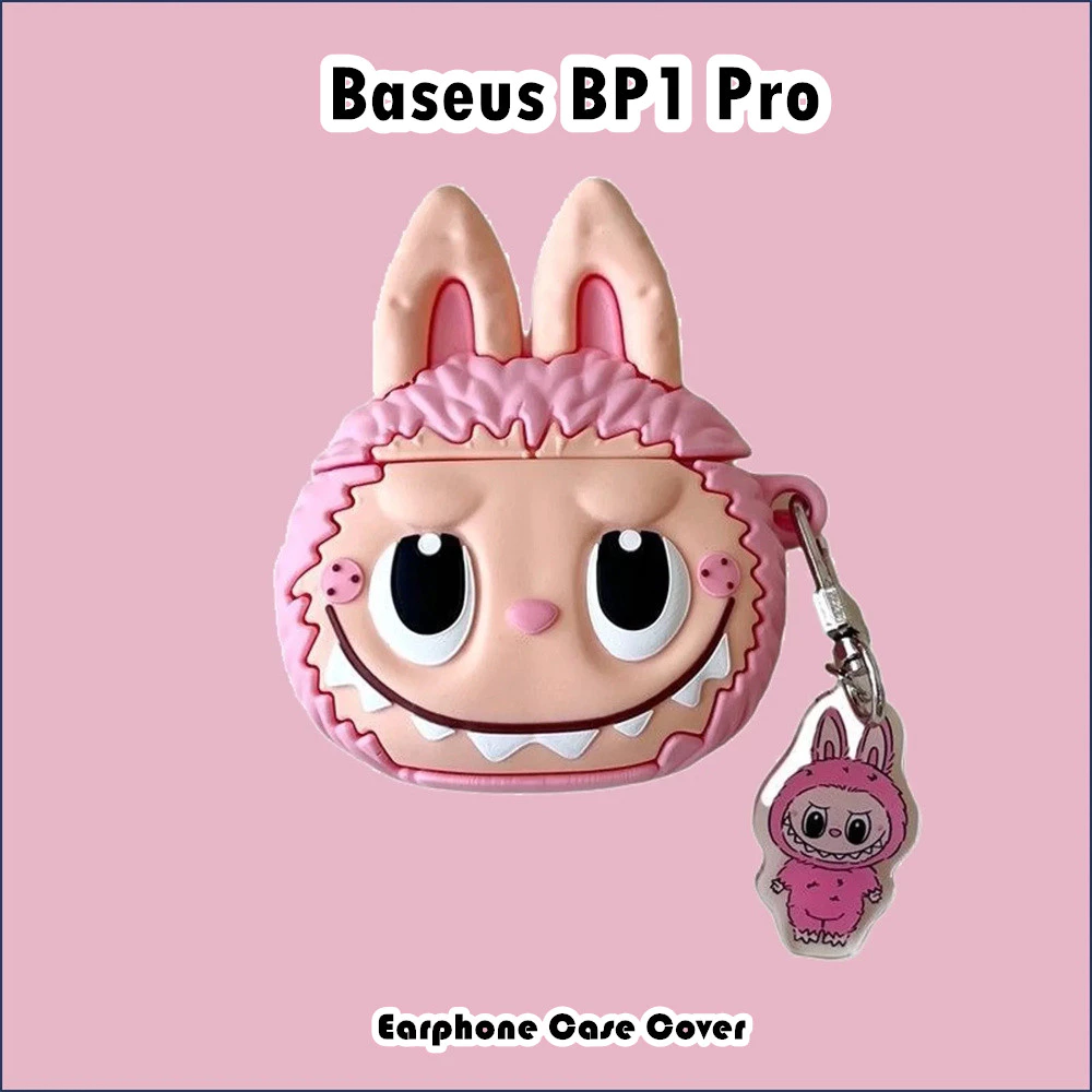 In StockFor Baseus BP1 Pro Case Casing Soft Silicone Anti-fall Cartoon Headphone Case Cover NO.4