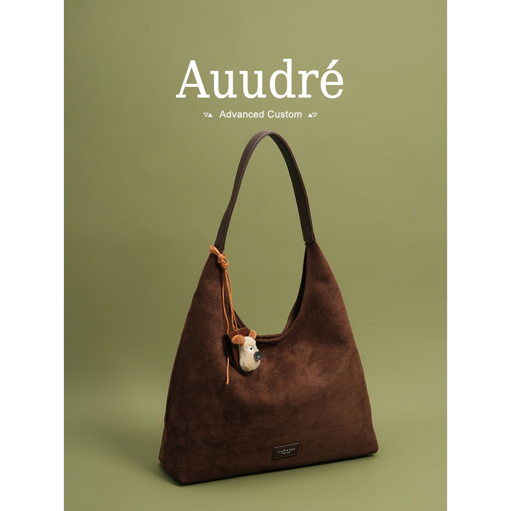 AUUDRE กระเป๋าสะพายข้าง Retro Soft Surface ความจุมาก ใส่ไปทำงาน/ไปเรียน