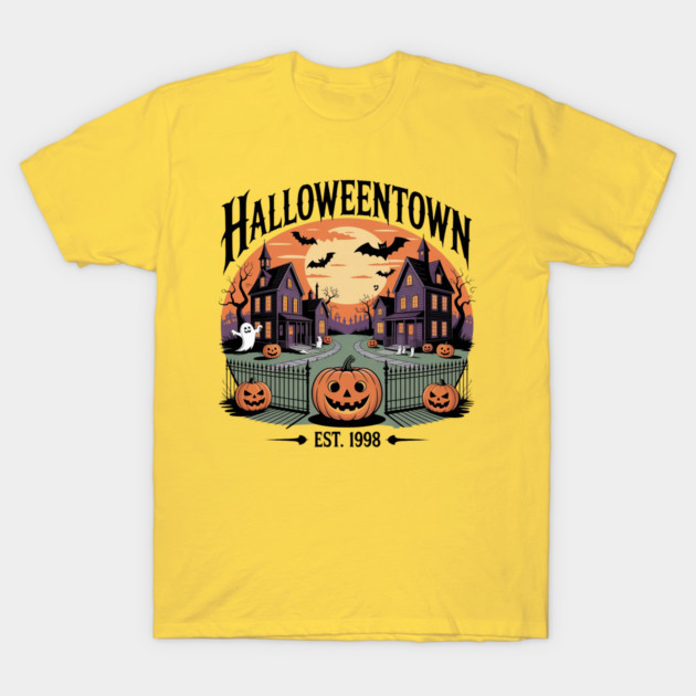 เสื้อยืด Vintage Halloweentown Est 1998 T-Shirt แท้ Cotton 100% S-5XL สินค้ามาใหม่ สวยๆ การ์ตูน