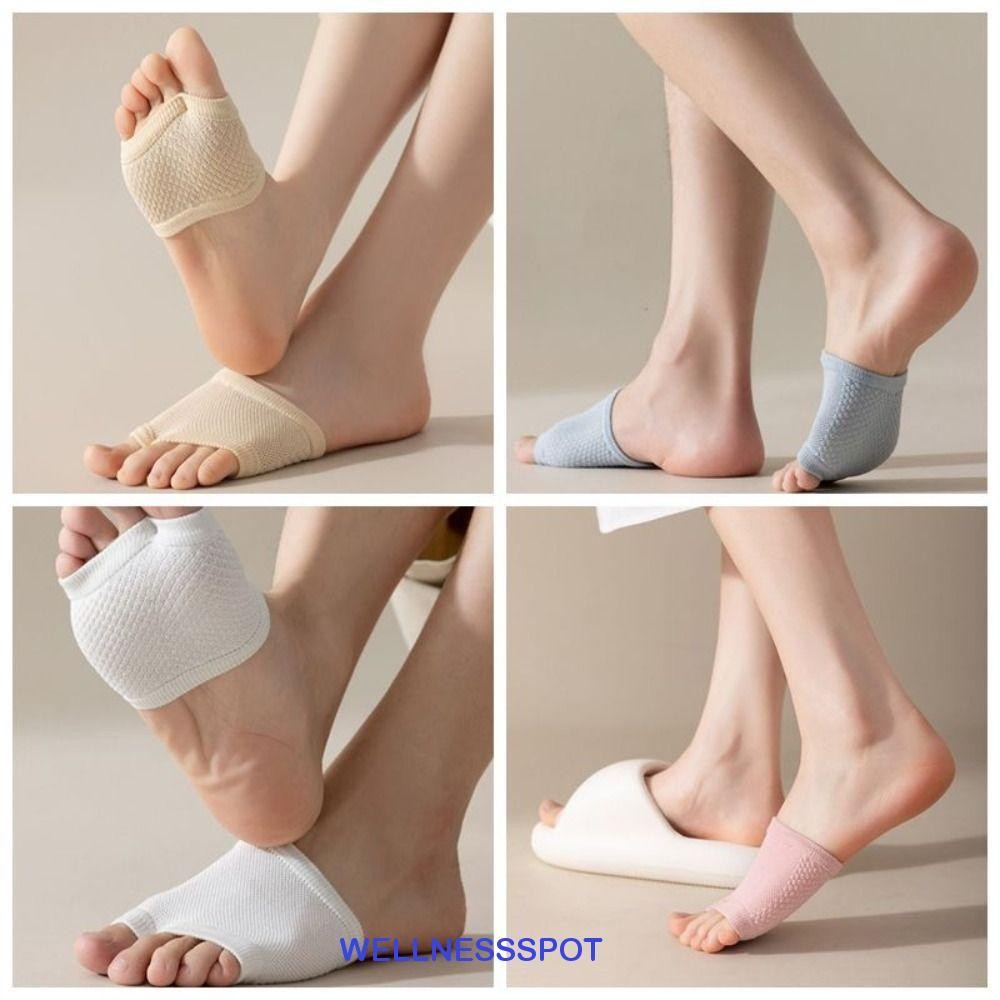 Wellnessspot ถุงเท้า Forefoot, ถุงเท้าครึ่งเท้านุ่มยืดหยุ่น, แฟชั่นแยกนิ้วเท้ากันลื่นถุงเท้าเรือถุงเท้านิ้วเท้าผู้หญิง