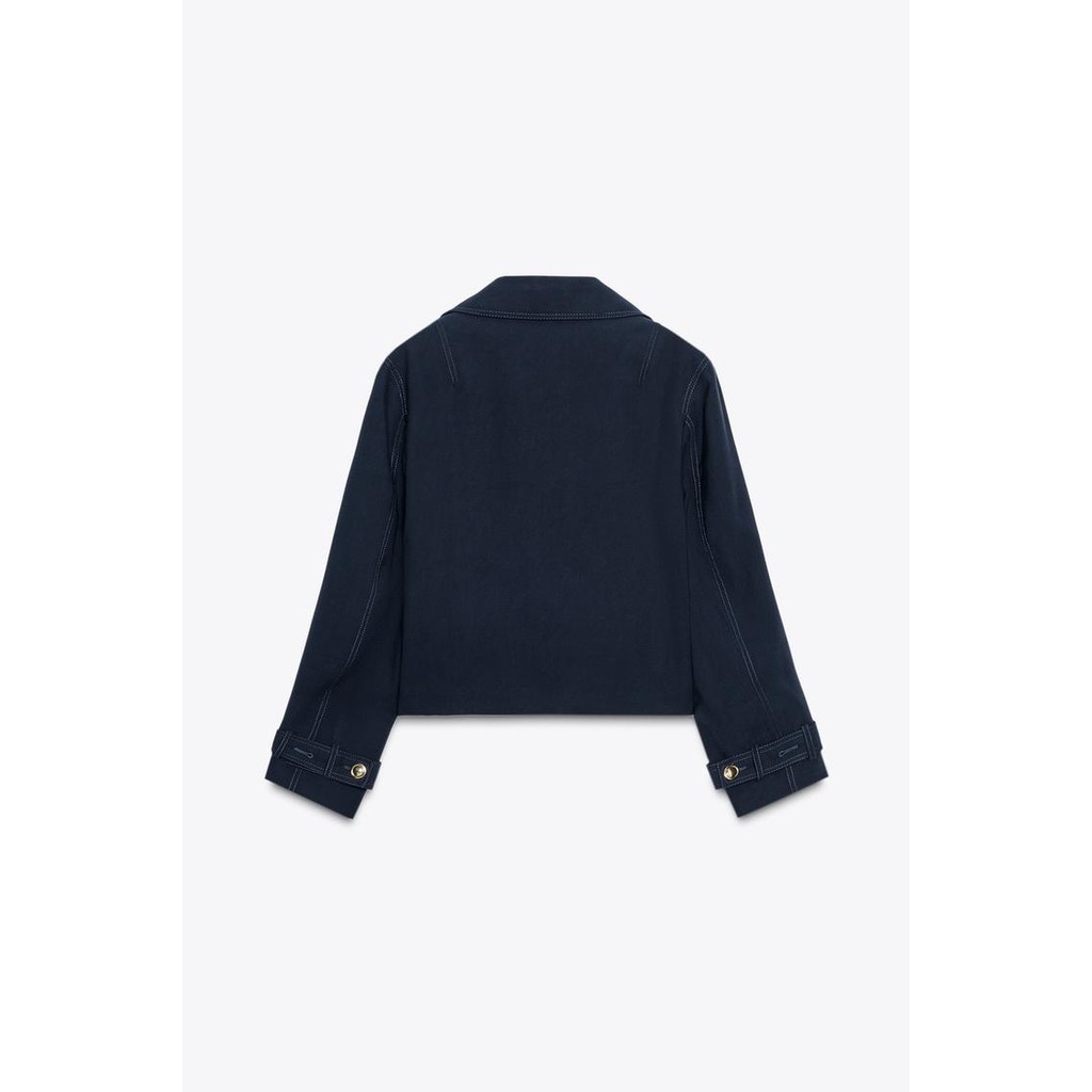 ZA Lapel Long Sleeve Wanted Line Decoration Commuter Short Jacket 3588885 - รูปที่ 5