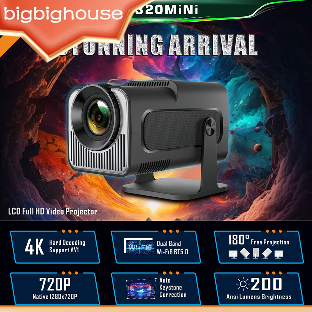 Black 4k Native Resolution Projector HY320 Mini สําหรับความบันเทิงภายในบ้าน Native 4K ถอดรหัสภาพยนตร