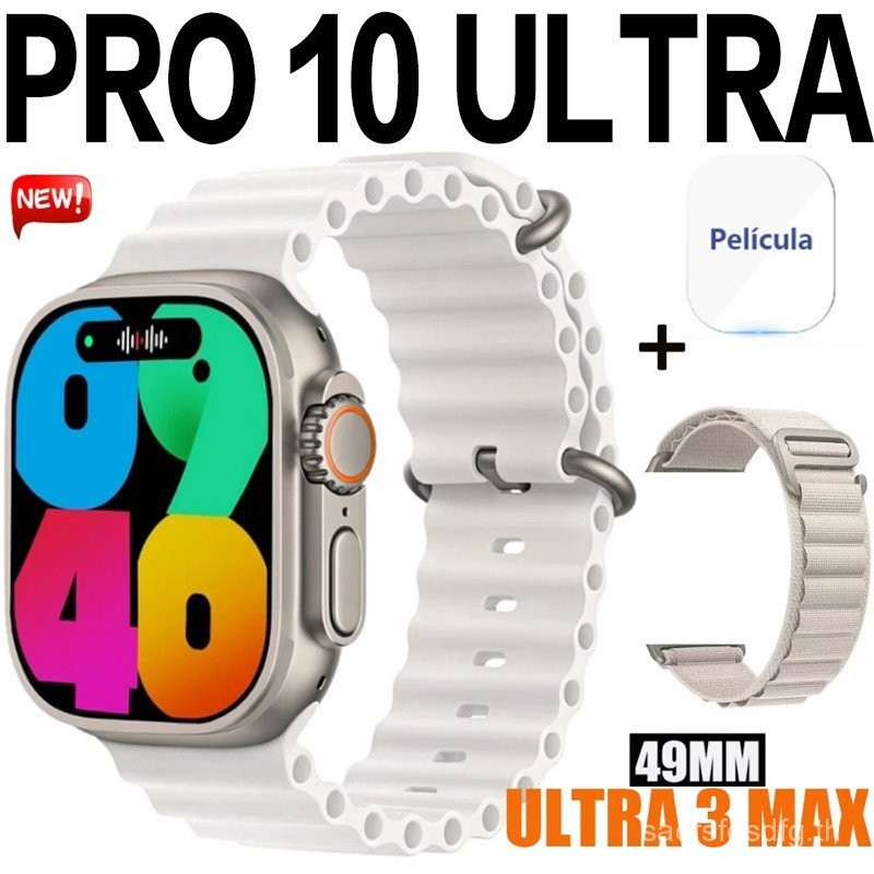 2025 Novo PRO 10 Ultra Smart Watch 2.19 หน้าจอ HD ฟังก์ชั่นการตรวจสอบสุขภาพ NFC
