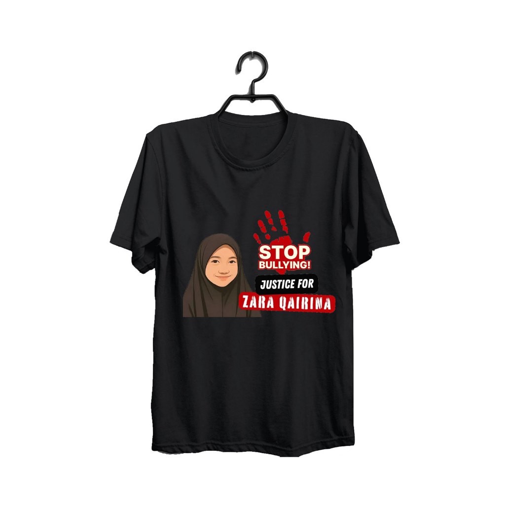 2025 justice สําหรับ Zara Qairina เสื้อผ้าเสื้อยืดแขนสั้น justice สําหรับ Zara-Zara Qairina Stop bul