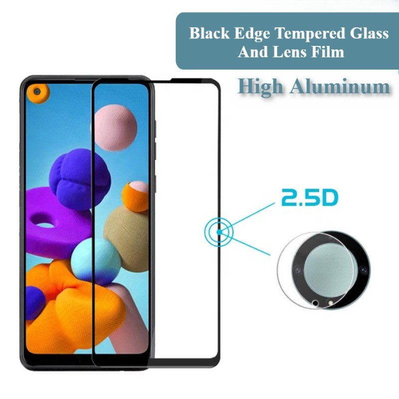 สีดําขอบกระจกนิรภัยสําหรับVivo V2357A V2361GA V2364A V2410A V2415A V2417 V2419 V2419Aป้องกันหน้าจอ 9