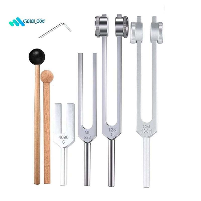 ชุดส้อมปรับแต่ง 4 ชิ้น (128Hz, 136.1Hz, MI 528Hz, 4096Hz),สําหรับ Healing Chakra,Sound Therapy,Relie