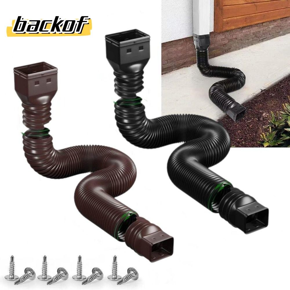 BACKOF Drain Downspout Extender, Rainwater Drain Adjustable Rain Gutter Downspout Extensions, ทนทานพ