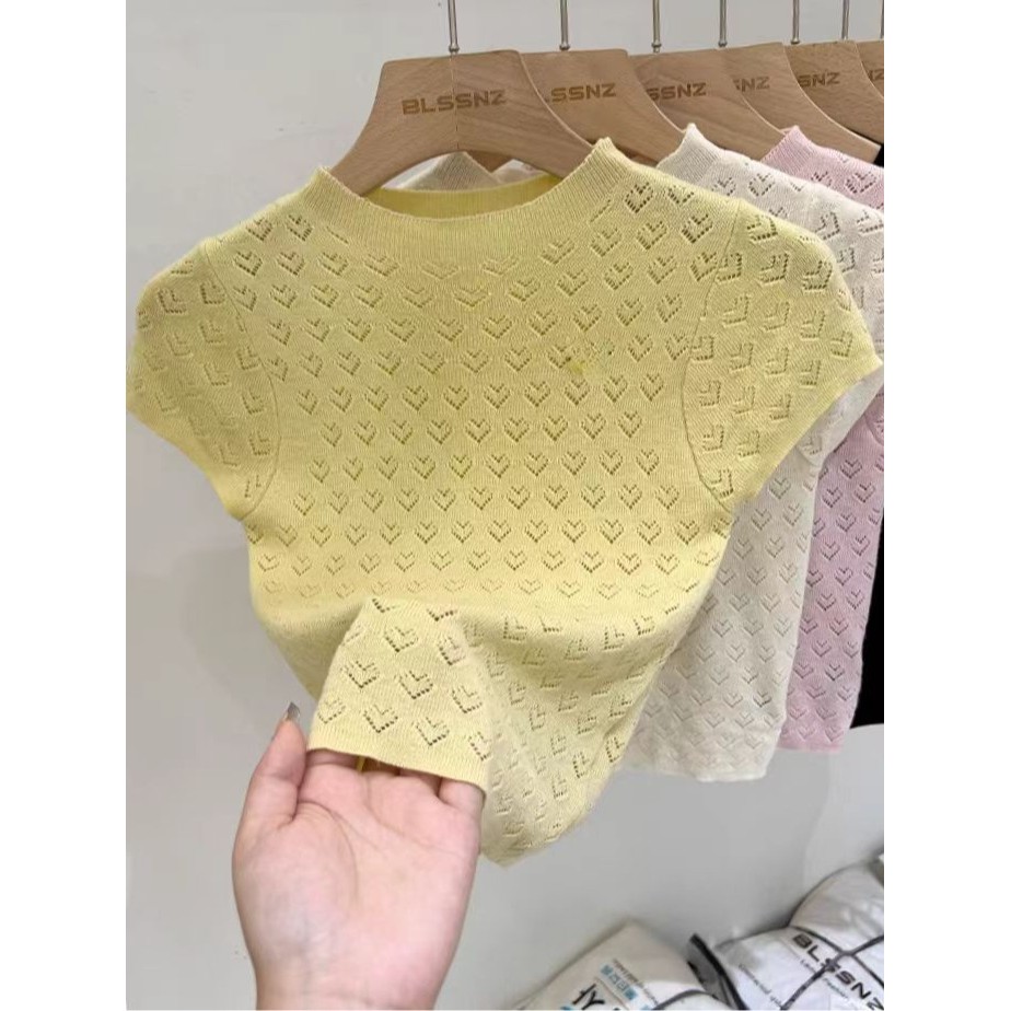 กระโปรงครึ่งซิลเวอร์หัวใจ แบบคอเต่าแขนสั้นJoy Follow JS6C