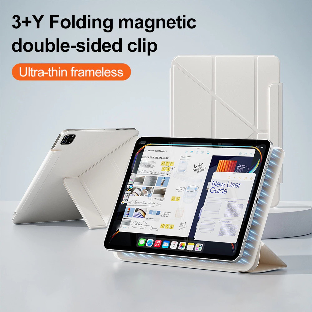 เคสไอแพดแม่เหล็ก for iPad Gen10/11 A16 Pro 11 air6 air7 Air4 Air5 10.9 Y-Case แบบพับได้ ถอดได้ เคสไอแพด ป้องกันการตก