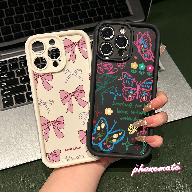 จัดส่งจากประเทศไทย โบว์สีชมพูทั่วหน้าจอ for OPPO A7 A5s A12 A11K F11 Pro A3s A12E
