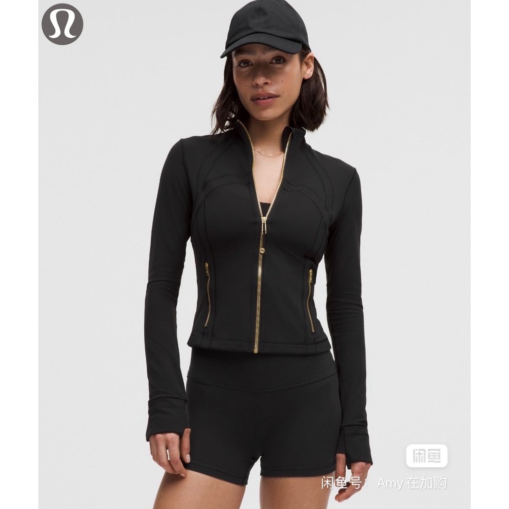 สั้น ! !!! Lululemon ใหม่สั้น Define Stand Collar Jacket Slim Fit กีฬาฟิตเนสเสื้อสําหรับผู้หญิงฤดูใบ