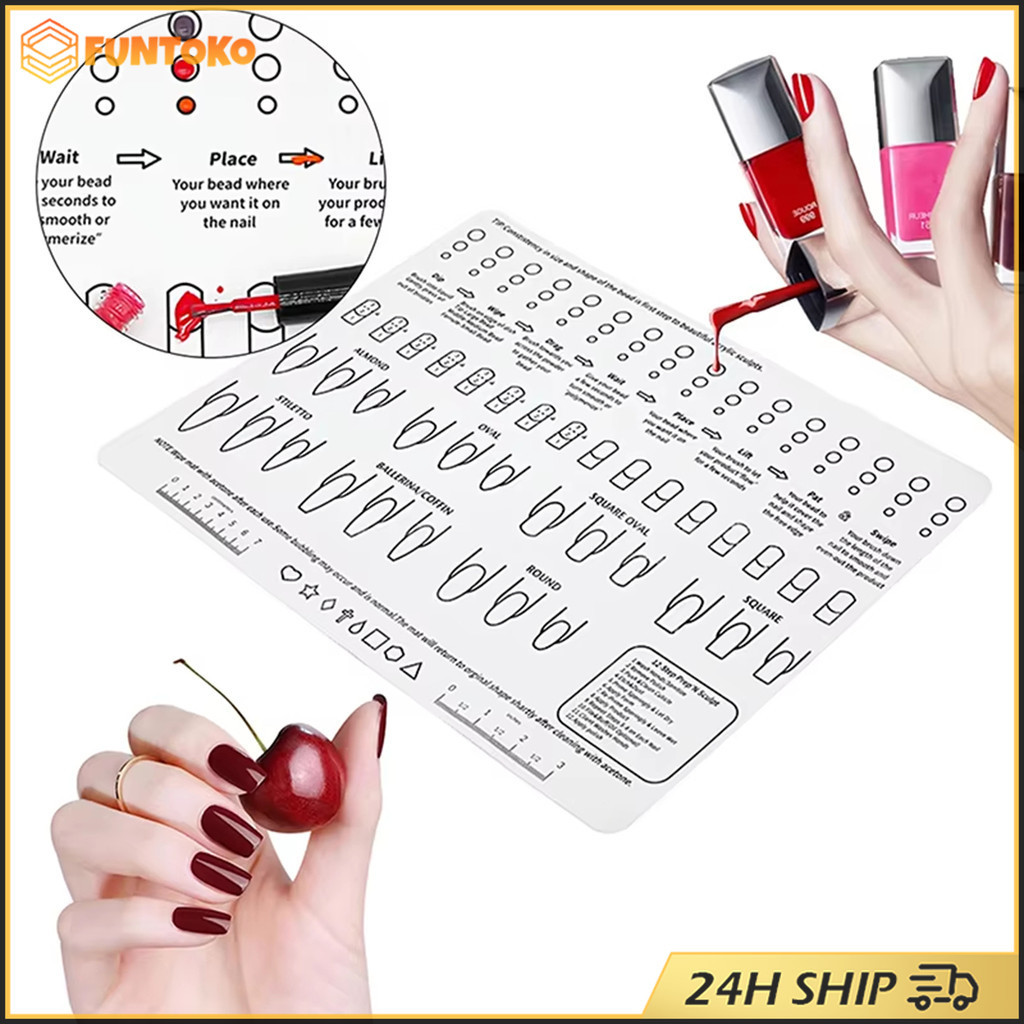 สินค้ามีคุณภาพ แผ่นซิลิโคนเล็บ แผ่นแม่แบบเล็บ 30*40ซม สำหรับฝึกทำเล็บ ทางสี วาดลายเส้น