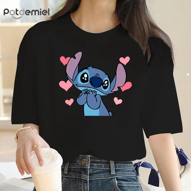 เสื้อยืดลิโล สติช Y2K สำหรับชายและหญิง ลายการ์ตูนคาแรกเตอร์ กราฟิกสไตล์ฤดูร้อน เสื้อฮิปพี้ - รูปที่ 5