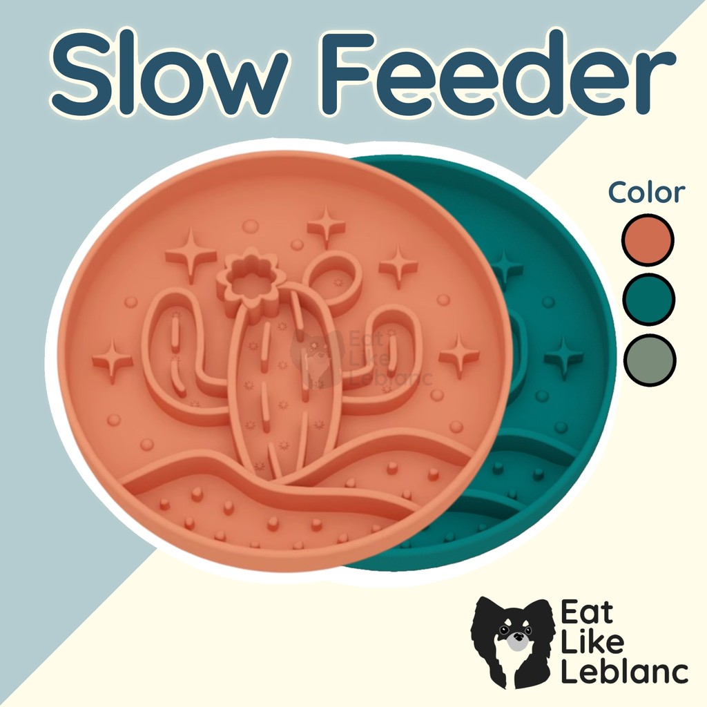 Lick Mat-Slow Feeder จานซิลิโคนชะลอการกิน สำหรับสุนัขทุกสายพันธุ์ จานกินช้า รุ่นกระบองเพชร LM16