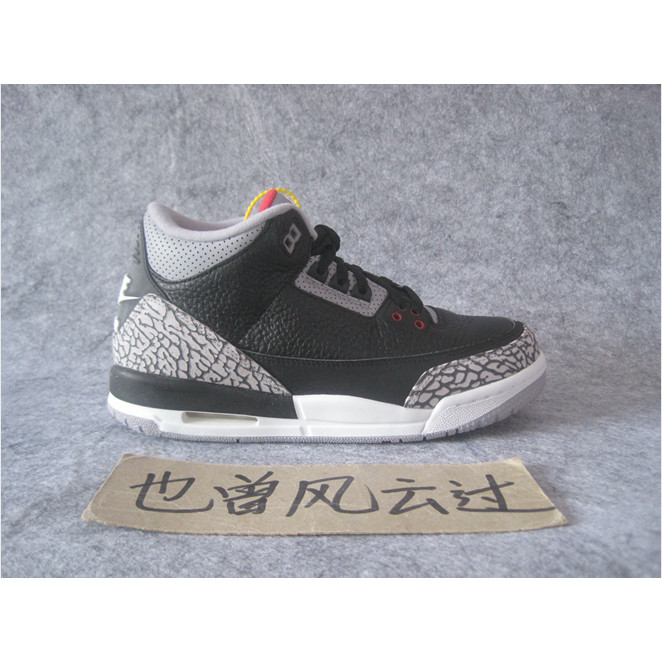 รองเท้าบาสเก็ตบอล Air Jordan 3 OG AJ3 Black Cement Jordan 3 Low-Top 854261 854262-001 106