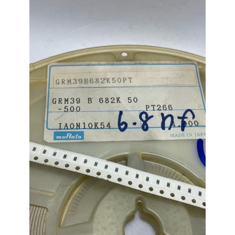 ( แพ็คละ50 ) GRM39B682K50PT IAON10K54 6.8 nf 682k 0603 .0068 C smd. พร้อมส่ง