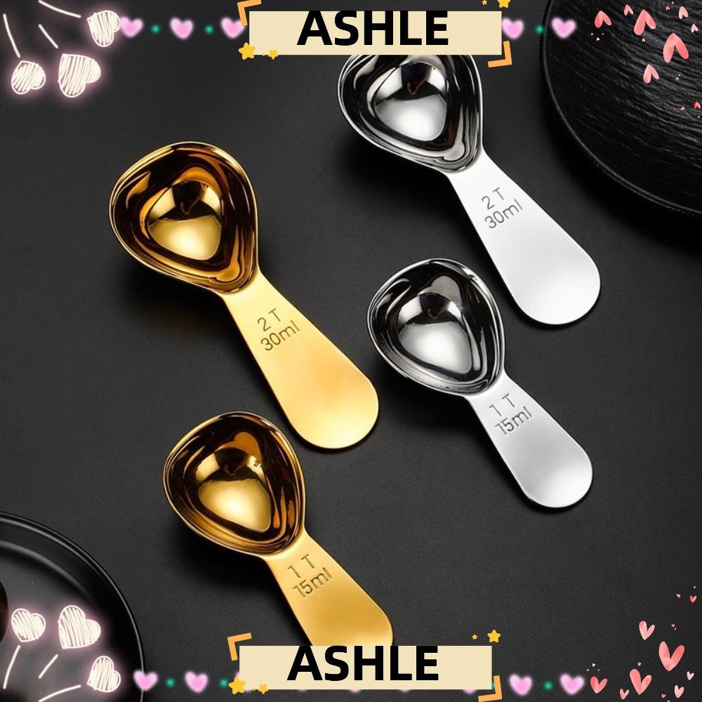 ASHLE ที่ตักกาแฟ, 15/30ml สแตนเลสสตีลกาแฟ Bean ช้อนตวง,ทนทาน 1 Tbsp หรือ 2 Tbsp Ergonomic Tablespoon