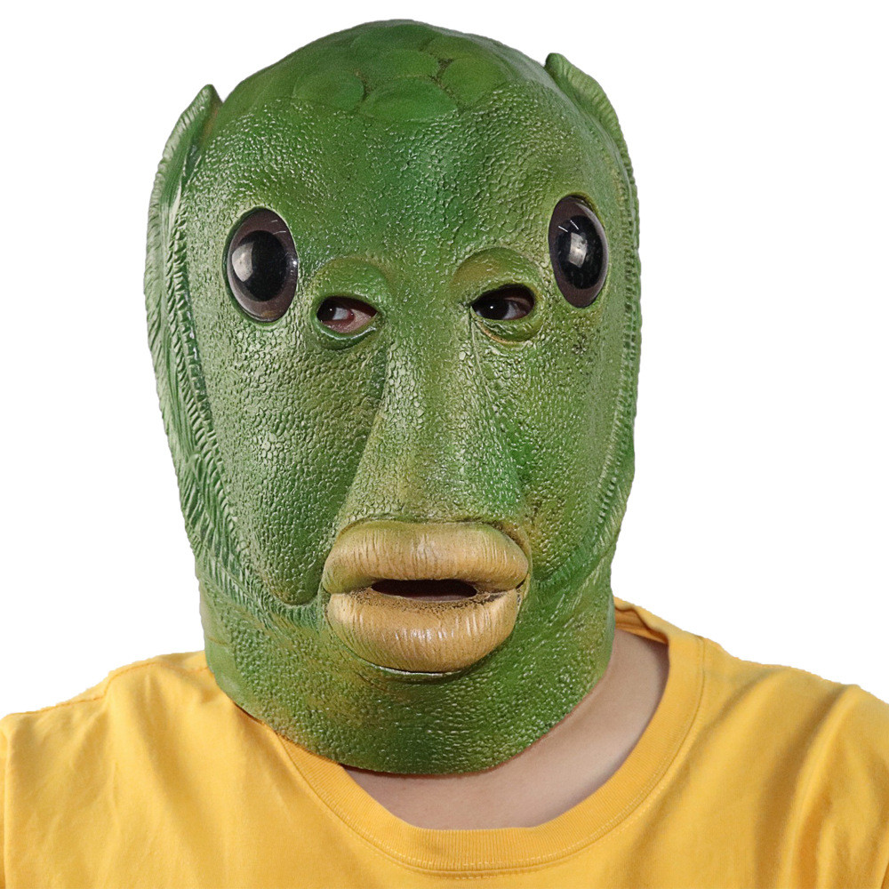 Green Fish Man Mask Green Fish Monster Mask Same Style 2020 Hot-sell Green Fish Head Monster Animal 