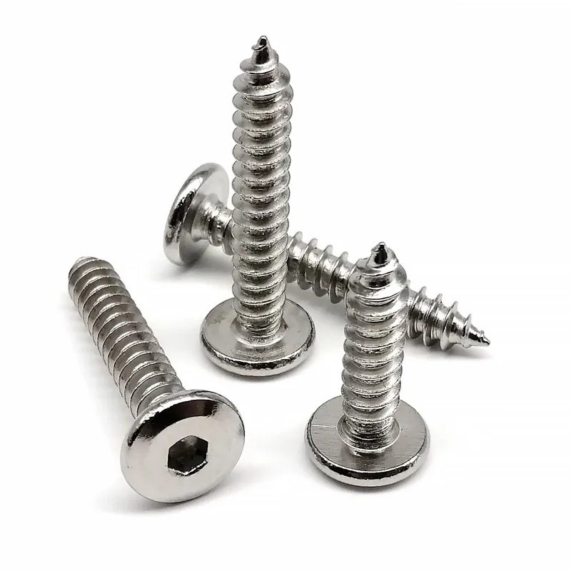 M2 M2.3 M2.6 M3 M4 M5 M6 A2 304 Stainless Steel Allen Hexagon Hex Socket Flat Large Thin Head Furnit