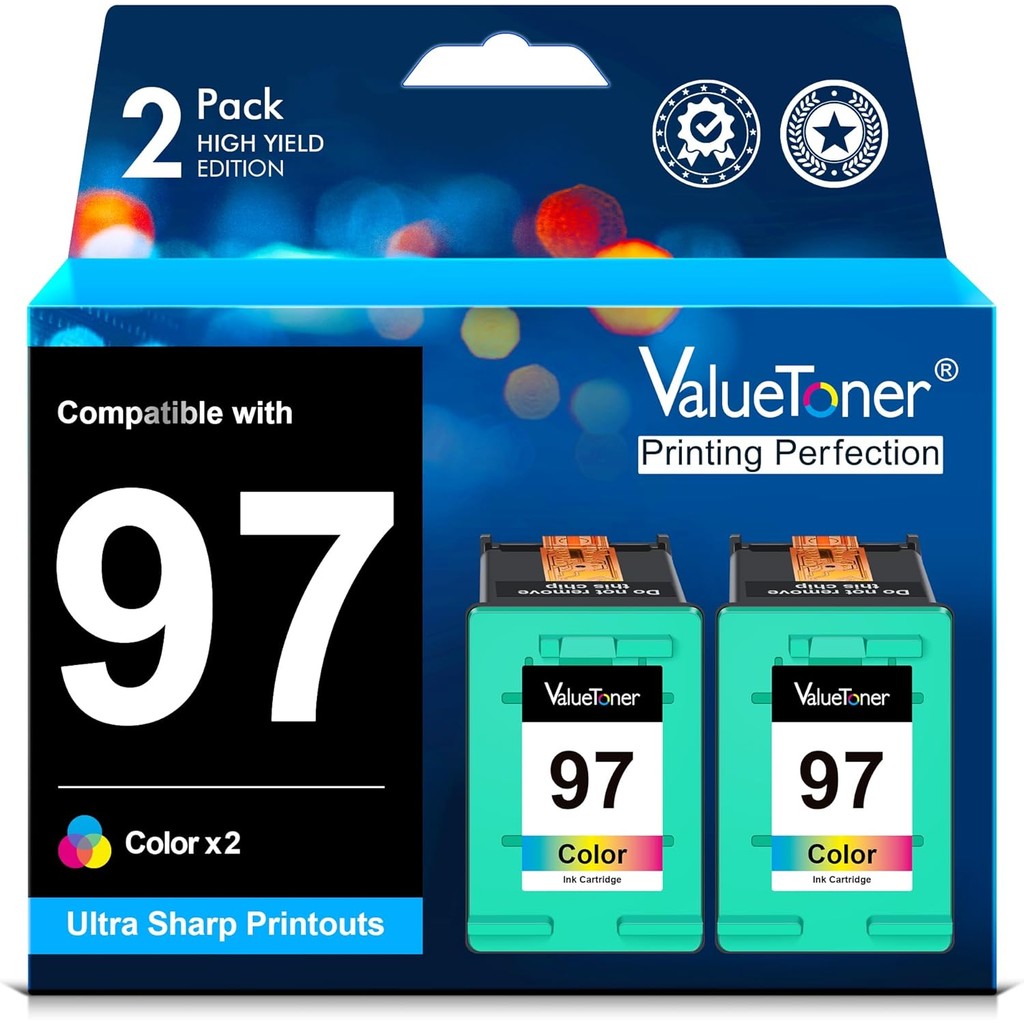 Valuetoner ตลับหมึกที่ผลิตใหม่สําหรับ HP 97 ตลับหมึก C9349FN C9363WN ผลผลิตสูงสําหรับ HP Deskjet 574