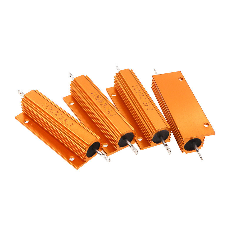 RX24-100W Gold Aluminium Shell Resistor 0.01/2/3/4/5/6/8/10/20/47R/100 Euro 1K2K3K