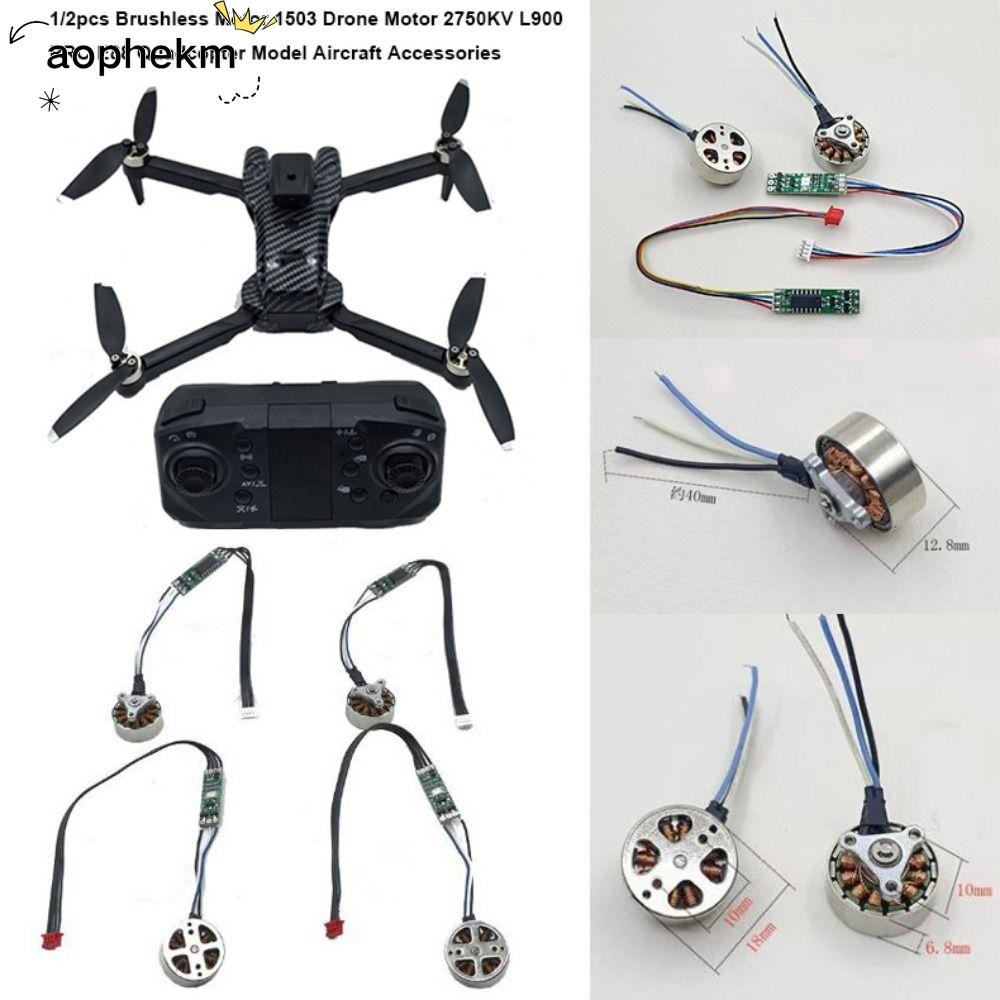 AOPHEKM 1/2 ชิ้นชิ้นส่วนมอเตอร์ไร้แปรง, 2750KV L900 โลหะ 1503 โดรนมอเตอร์ไร้แปรง, 10 รูปแบบ 2 ช่อง E