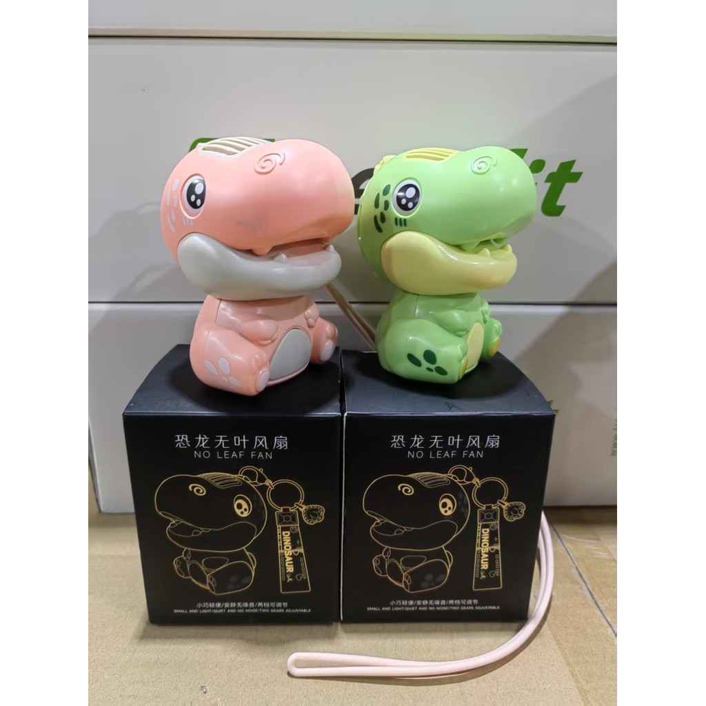 พัดลมมือถือ พัดลมพกพา พัดลมไร้สาย ไดโนเสาร์พัดลมขนาดเล็กมินิน่ารักแบบพกพา UBS ชาร์จห้อยคอมือถือพัดลม