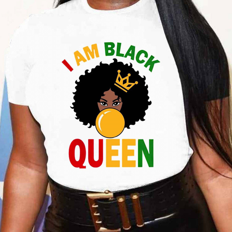 เสื้อยืดผู้หญิงแขนสั้น แบบหลวม คอปล่อย สไตล์ยุโรป-อเมริกัน สำหรับฤดูร้อน ไซส์หลากหลาย HTA1