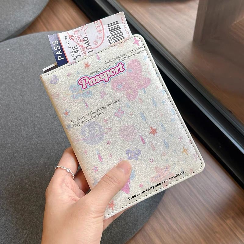 Pink ins Overseas Passport Card Holder Passport Protective Case Portable Certification Storage Bag T
