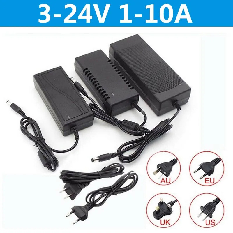 3V 5V 6V 8v 9V 10V 12V 24V ปลั๊ก 220V AC DC Adapter Charger 1A 2A 3A 5A 6A 8A Universal สําหรับ LED 