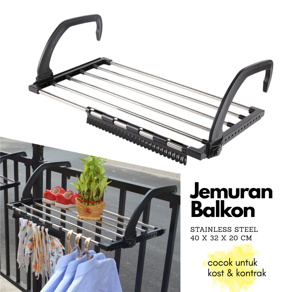BATHI พับสแตนเลสระเบียงราวตากผ้าสําหรับเสื้อผ้าและรองเท้าประหยัดพื้นที่แขวนสําหรับ Boarding House Ro