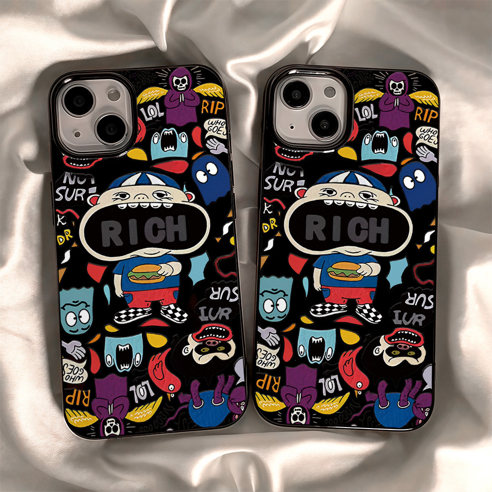 For IPhone13 Case การ์ตูนกราฟฟิตี้สนุกๆ For ไอโฟน 16 15 14 13 11 12 Pro Max 6s 7 8 plus 12/13MINI SE 2020 16 15 14 plus