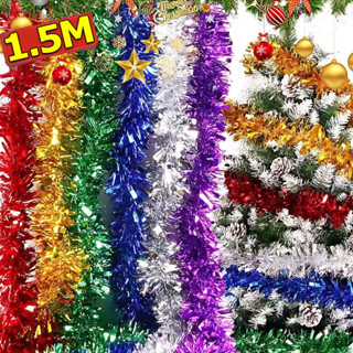 1.5/2M พวงมาลัยหลากสีสันสำหรับตกแต่งงานปาร์ตี้ปีใหม่ / ริบบิ…