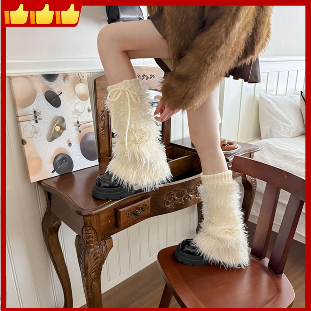 รองเท้า.stocking.furry.plush.Retro.Lolita.คุณภาพสูง.สำหรับ.cosplay.และการแต่งตัวทุกวัน.Harajuku