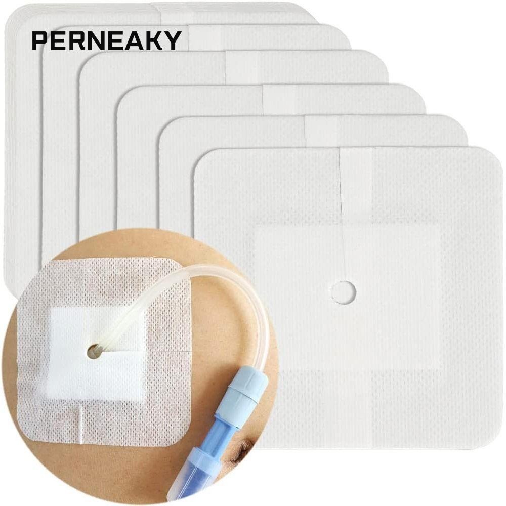 PERNEAKY 10pcs Chest Catheter Cover, Gtube Supplies Wound Bandage Feeding Tube Pad, Replacement dei 