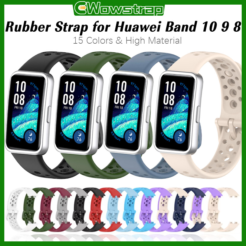 สายซิลิโคนกีฬาอ่อน for นาฬิกาอัจฉริยะ Huawei Band 10 9 8 NFC สายรัดข้อมือยาง สายรัดข้อมือ อุปกรณ์เสริมสร้อยข้อมือ