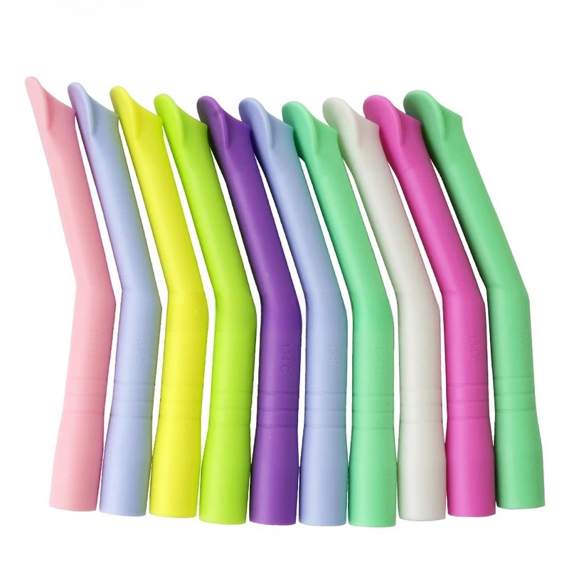 10 ชิ้นทันตกรรม Autoclavable Strong เคล็ดลับดูดทันตแพทย์ Duckbill ผ่าตัด Strong เคล็ดลับดูดน้ําลาย Ejector Oral Care เครื่องมือ