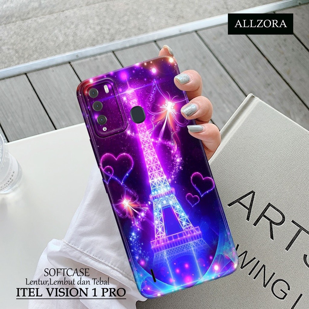 ALLZORA - เคส Itel Vision 1 Pro ล่าสุด - เคสแฟชั่น PARIS - Softcase Pro Camera - เคสโทรศัพท์ Itel Vi