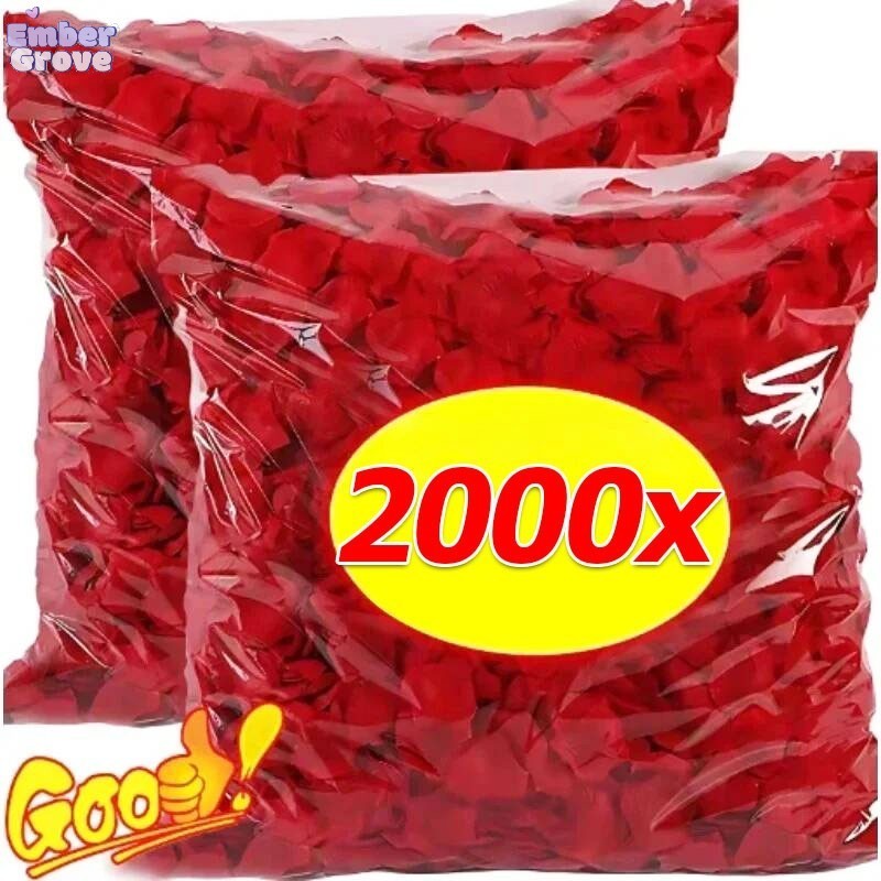 500-2000 ชิ้น กลีบดอกกุหลาบปลอมหลากสี / กลีบกุหลาบไหมเทียมจำลอง / การตกแต่งงานแต่งงานสุดโรแมนติก
