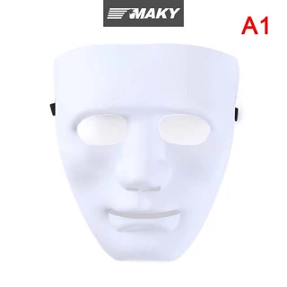 LLPH Full Face Unisex Street Dance Party Mask คอสเพลย์สีดําสีขาว LLP