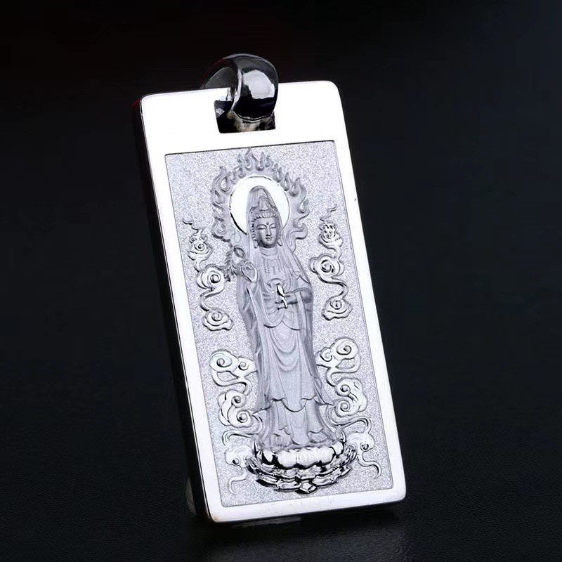 S999 เท้าจี้เงิน Namo Guanyin Bodhis S999 Lola挂件无音นาฬิกาผู้ชายและผู้หญิงเงินเงินเงิน F926